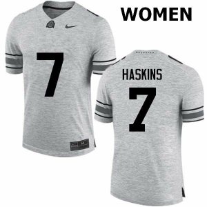 Women's Ohio State Buckeyes #7 Dwayne Haskins Gray Nike NCAA College Football Jersey Cheap VOI0644FD